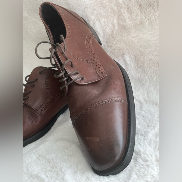 Johnston & Murphy Mens 10 M Oxford Brown Leather - Picture 2 of 11